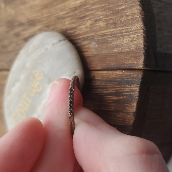 925 size 6 R633 tiny black diamonds 💎 silver sterling ring band Gothic bridal - Picture 3 of 3